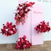 Other Event Party Supplies White Pink Red Rose Wedding Backdrop Floral Arrangement Party Arch Decor Hanging Flower Row Stage Floor Floral Ball Event Props 230321