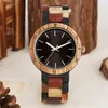 Wristwatches Colorful Bangle Wooden Men Watch Quartz Movement Simple Round Dial Silver Pointer Design Mens Watches Luxury Clock