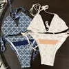 Kvinnor Sexig bikini badkläder designer brev baddräkter märke två bit baddräkt simbotten badkläder