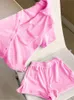 Survêtements pour femmes Tossy 2021 survêtement décontracté femmes deux pièces ensembles tenues chemises surdimensionnées et short taille haute ensemble Homewear été nouveau P230307