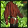 Mäns casual skjortor Medieval Renaissance Grooms Pirate Reenactment Larp Costume Nacing Up Shirt Bandage Top Middle Age Clothing for Men