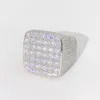 Cool Men Rings 925 Sterling Silver VVS Bling Moissanite Diamond Ring Punk Jewelry Nice Gift