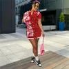 2024 Designer Merk Baseball Jurken Vrouwen Zomer Korte mouw Een Stuk jurk Casual bodycon Rokken Mode print sportieve jurken Groothandel Bulk Kleding 9521-4