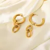 Hoop Earrings Stainless Steel Woman Gold Plated Tragus Piercing Accessories Quality Korean Wholesale Jewelry Valentine's Day Gift
