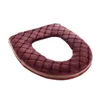 Toilet Seat Covers Bathroom Cover Soft Plush Washable Winter Warmer Mat Pad Cushion Accessory Coffee