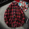 Herren lässige Hemden Plaid Hemd Flanell kariertes Hemd Herren Hemden Langarm Chemise Homme Baumwolle Männliche Hemd Shirts Autumn Modemarke Männer C 230321