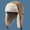 Bérets HT3818 Bomber Hat Femmes Hommes Épais Chaud Trapper Earflap Cap Fourrure Russe 2023 Ski Hiver Ushanka