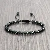 Bracciale con perline di ematite per uomini e donne, regolabile, 4 mm, bracciali in pietra lavica naturale, amici, preghiera, yoga, gioielli di moda, regalo