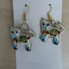 Cloisonne emalj Filigree hängen katt charms örhängen grossist unikt traditionell handfartyg färgglada örhängen öron dingle kvinnor tillbehör 10 par/parti