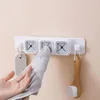 Hooks Rails handdoekhouder Sucker doek Hanger Rack Three-Hole Stopper Storage Gratis geperforeerde doek met twee haakkeukengadget