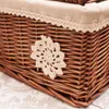 Storage Boxes Bins Basket Storage Wicker Woven Box Rattan Baskets Seagrass Bins Organizer Lid Fruit Sundries Picnic Bin Rectangular Lids Closet 230321