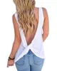 Damen T-Shirts Sommer Frauen Sexy ärmelloses rückenfreies Hemd Solide geknotete Tanktops Bluse Weste Open Back T-Shirt Camis