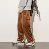 Men's Pants Casual Men Loose Staight Trousers Boy Baby Elastic Waist Mens Joggers Corduroy Sport Solid Fashion Spring