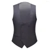 Costumes pour hommes Costume 3 pièces coupe ajustée pour hommes boutons à simple boutonnage affaires mariage fête de noël formel à carreaux veste gilet pantalon