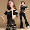 Stage Wear Sexy Modal Mesh Eastern Oriental Belly Dance Tops Shirt Costume For Women Bellydance Dancing Clothes Dancer Clothing