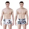 Underbyxor 2 PCS män Boxer Shorts Ice Silk Underwear Breattable Ultra-Thin Smooth Boy Male Undies Homme trosor Sexiga knickers