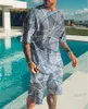 Erkek Trailsits Moda Takım Sıradan Kısa Kollu Eğlence 3D Baskı Trailtsits Yaratıcı O boyun hip-hop tişört şortu iki parçalı setler T230321