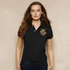 Polo da donna di lusso con stampa classica, ricamo a maniche corte, marchio di moda, abbigliamento estivo