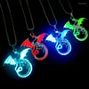 Pendant Necklaces Luminous Demon Eye Necklace Jewelry Accessories For Women Halloween Flying Dragon Wolf Glowing In The Dark Sweater Chain