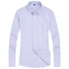 Men's Casual Shirts Men's Striped Oxford Spinning Casual Long Sleeve Shirt Blue Comfortable breathable Collar Button Design Spring Autumn 230321