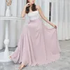 Saias de 3 camadas chiffon long for women elegante casual high cistay boho estilo praia maxi saia 8090100cm 2023 mola q459 230321