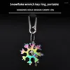 Keychains Plum Shape Pendant Keychain Multi-function Tool Riding Assistant Alloy 2023 Summer 5 Colors