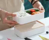 Servis uppsättningar japansk stil termisk lunchlåda för barn bento isolerad lunchlåda trägrödmikrovågknivgaffel