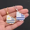 Chaînes Uruguay Carte Drapeau Pendentif Colliers Pour Femmes En Acier Inoxydable Couleur Argent / Or Couleur Charme Cartes Uruguayennes Bijoux Cadeau Patriotique