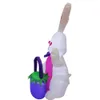 Autres fournitures de fête d'événement Lapin gonflable de Pâques de 110 cm de haut avec panier de Pâques gonflables à ressort extérieur et intérieur avec lumières LED décorations jouets 230321