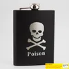 8OZ Hip flask 8 Ounce Flagon Alcohol Bottle Portable Black Whiskey Vodka Stainless Steel