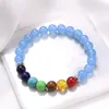 Strand 2023 Énergie colorée Reiki Perles de guérison Chakra Bracelet Femmes Hommes Bijoux de prière Artisanat DIY Bracelets en pierre de lave naturelle