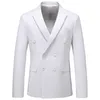 Costumes pour hommes Blazers mode hommes décontracté Boutique affaires couleur unie Double boutonnage costume veste Blazers manteau 230320