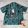 Mannen Casual Shirts Blauw Tijgerprint WACKO MARIA Shirt Mannen Vrouwen Hawaiian Shirts Top Tee Korte Mouw T230321