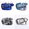 Mens Belt Black Blue Designer Belts Classic Skull Needle Buckle Full Crystal Ceinture Homme Skull Fashion Luxury Outdoor Leather BB Belt Party Bekväm PJ024 C23