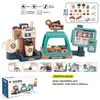 Other Toys Light Outflow Water Simulation Cash Register Coffee Machine Dessert Shop 3in1 Shopping Set Play House Kids Games for Girls 230320