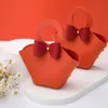 Other Event Party Supplies 10 Pcs/Lot Creative Ring Portable Leather Wedding Candy Box Bow Companion Gift Box Cosmetic Packaging Small Boxes for Gifts 230321