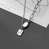 Pendentif Colliers Unique Mémoire Cool Bonne Chance Lettres Géométrique Carré Haricot Argent Couleur Clavicule Chaîne Femme Collier SNE576