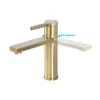 Bathroom Sink Faucets Rotatable Style Black Faucet Polished & Brushed Gold Cold Water Mixer Tap Brass Material Basin