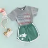 衣類セットマバビー6m4y幼児幼児の赤ちゃんの子供の女の子の女の子服セットレターTシャツショーツ衣装夏の衣装D01 Z0321
