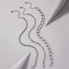 سلسلة القدم الفضية الفضية الشرير لسلسلة القدم السميكة لسبائك الهيب هوب المعدن حافي القدمين المجوهرات الشاطئية القابلة للتعديل للنساء 3pcs/مجموعات