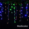 Strings Christmas Decoration Street Garland Led Icicle String Light Outdoor à prova d'água IP66 4m 8m 12m 16m Lâmpada para Eaves Ano 2023