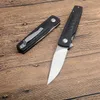 G3502 FLIPPER Kniv av hög kvalitet D2 Satin Blade CNC Black G10 Handle Ball Bearing Outdoor Camping Vandring Fiske EDC Pocket Folding Knives