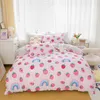 Sängkläder sätter Solstice Home Textile Girl Boy Kids Set Red Cherries Däcke Cover Sheet Pillow Case Woman Adult Beds King Queen Full 230321