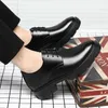 Dress Shoes Heighten 810CM Man Platform High Heel Black Formal Office Leather for Men Elegant Business Elevator 230320