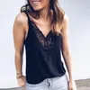 Débardeurs pour femmes 2023 Sexy Dentelle Strap Camis Femmes Tops Chemises En Mousseline De Soie Plus La Taille Noir Blanc Rose Col En V Cami Dames Débardeur Volants Blusas