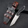 High Quality M2 Survival Straight Knife Z-wear Stone Wash/Satin Tanto Blade Full Tang Black G10 Handle Fixed Blade Knives With Leather Kydex