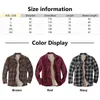 Men's Casual Shirts Winter men's Sherpa wool lining warm flannel shirt jacket classic plain button shirt jacket 230408