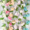 Dekorativa blommor 2.2m Artificial Cherry Blossom Flower Rattan Wedding Arch Wreath Ivy Decoration Fake Silk Vine Party Home Garden Hanging