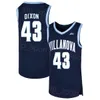 Villanova Wildcats College 22 Cam Whitmore Jerseys Basketball 3 Brandon Slater 2 Mark Armstrong 43 Eric Dixon 14 Caleb Daniels 5 Justin Moore Stitched Shirt NCAA