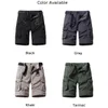 Shorts masculinos verão homens casuais trabalham exército cargo tático calças multi -bolsos camuflag shorts masculinos algodão masculino masculino W0320